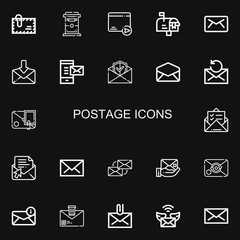 Editable 22 postage icons for web and mobile