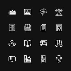 Editable 16 textbook icons for web and mobile