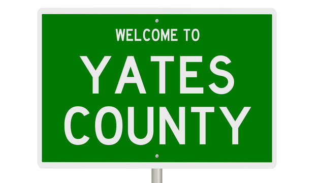 Rendering Of A Green 3d Highway Sign For Yates County