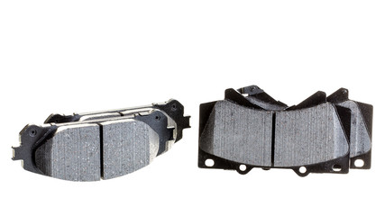 Ceramic brake pads on a white background