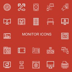 Editable 22 monitor icons for web and mobile