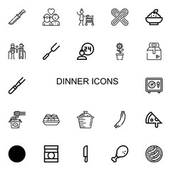 Editable 22 dinner icons for web and mobile