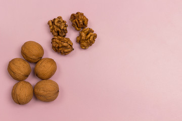 Walnuts. Vegan protein source and fatty acids. Health food fitness.