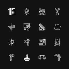 Editable 16 work icons for web and mobile