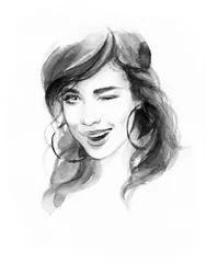 schöne Frau. Modeillustration. Aquarellmalerei © Anna Ismagilova