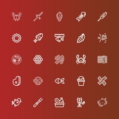 Editable 25 seafood icons for web and mobile