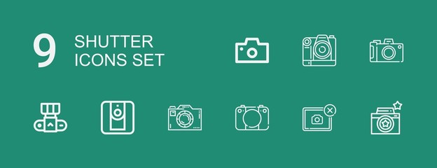 Editable 9 shutter icons for web and mobile