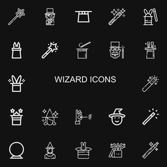 Editable 22 wizard icons for web and mobile