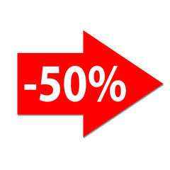 sale icon. 50% off Percent Discount Sign, Discount offer price label,  text 30 percent off RED ICON