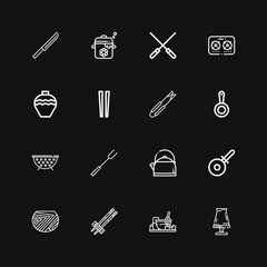 Editable 16 utensil icons for web and mobile