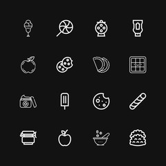 Editable 16 snack icons for web and mobile