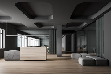 Modern office reception and lounge area