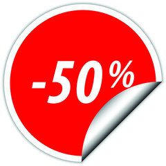 sale icon. 50% off Percent Discount Sign, Discount offer price label,  text 30 percent off RED ICON