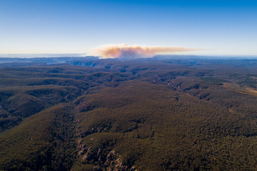 Bushfire in distance at Blue Mountains