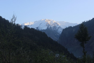 Snow clad mountains in Himalayas