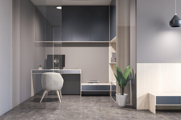 Gray home office interior design