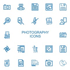 Editable 22 photography icons for web and mobile