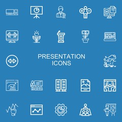 Editable 22 presentation icons for web and mobile