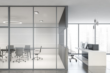 Reception and conference room in corporate office