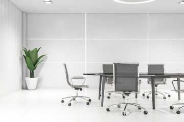 White modern meeting room interior