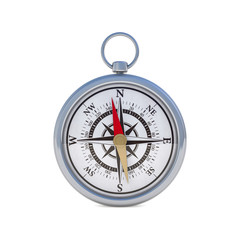 Vintage compass isolated on white background. 3D
