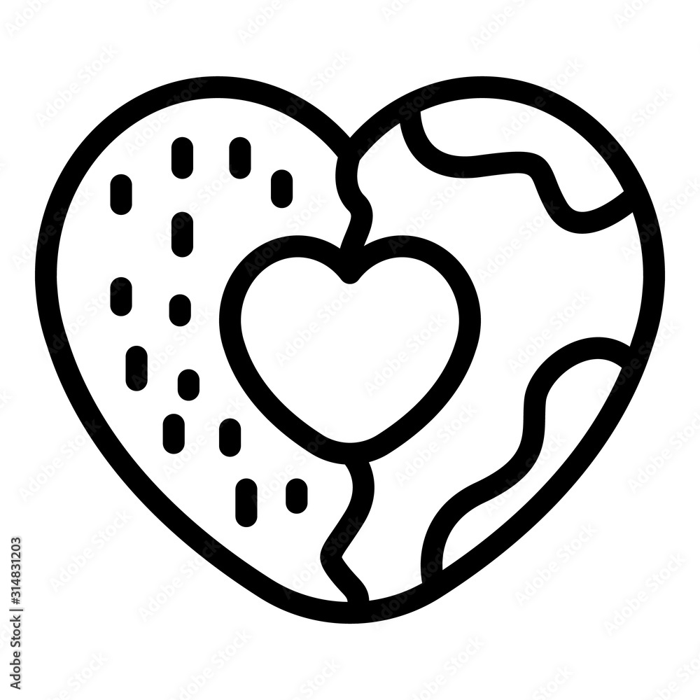 Poster heart cookie icon. outline heart cookie vector icon for web design isolated on white background