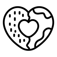 Heart cookie icon. Outline heart cookie vector icon for web design isolated on white background