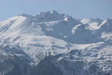 Mountains with snow in Himalayas