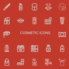 Editable 22 cosmetic icons for web and mobile
