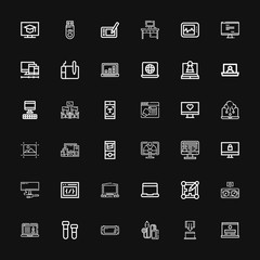 Editable 36 monitor icons for web and mobile