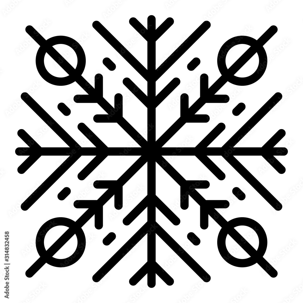 Poster ornament snowflake icon. outline ornament snowflake vector icon for web design isolated on white bac