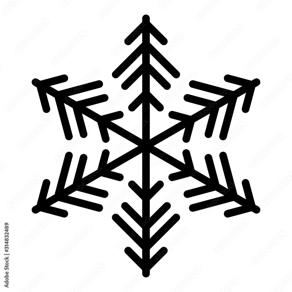 Poster star snowflake icon. outline star snowflake vector icon for web design isolated on white background