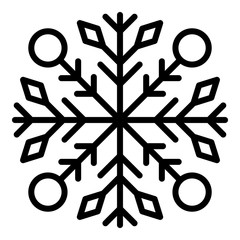 New year snowflake icon. Outline new year snowflake vector icon for web design isolated on white background