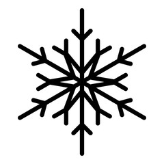 Obraz premium Frozen snowflake icon. Outline frozen snowflake vector icon for web design isolated on white background