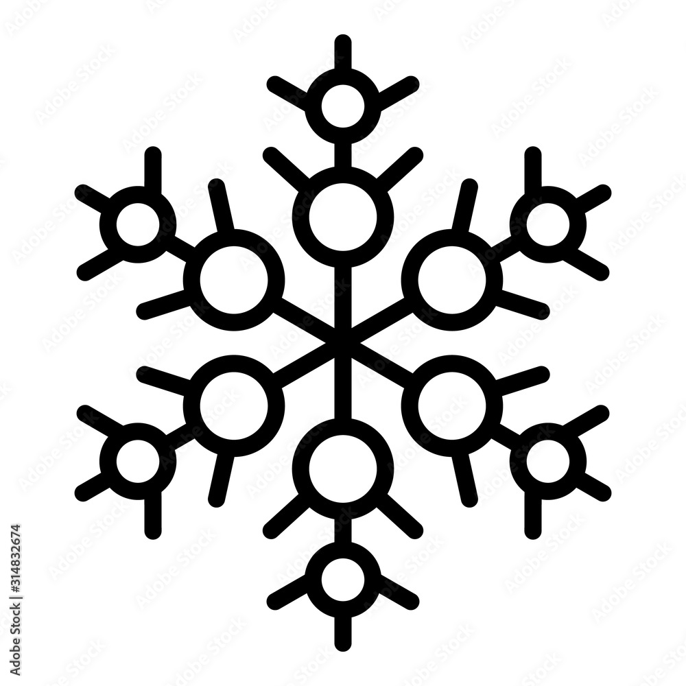 Poster geometric snowflake icon. outline geometric snowflake vector icon for web design isolated on white b