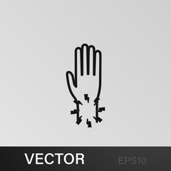pain in the wrist icon. Element of human body pain for mobile concept and web apps illustration. Thin line icon for website design and development, app development