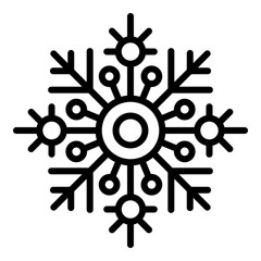 Obraz premium Weather snowflake icon. Outline weather snowflake vector icon for web design isolated on white background