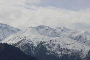 Fototapeta na wymiar Mountains with snow in Himalayas