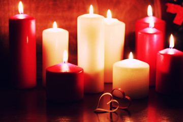 love heart shape candle