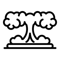 Atomic explosion icon. Outline atomic explosion vector icon for web design isolated on white background