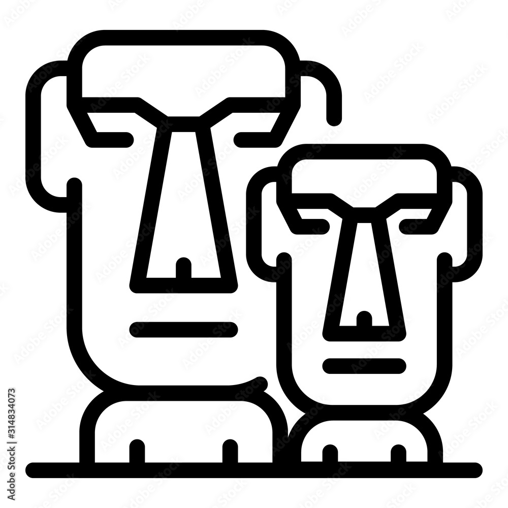 Poster tiki heads icon. outline tiki heads vector icon for web design isolated on white background