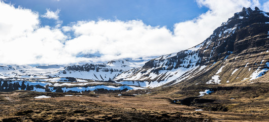Icelandic Landscape panoramic Arctic winter scene