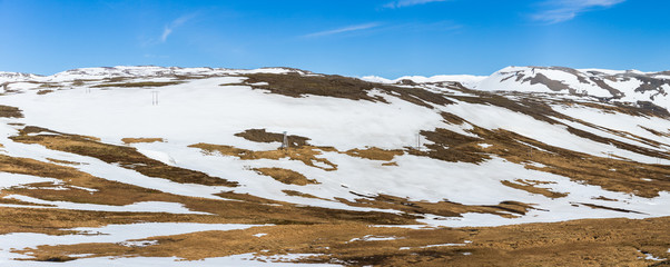 Icelandic Landscape panoramic Arctic winter scene