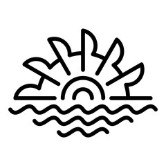 Wood water mill icon. Outline wood water mill vector icon for web design isolated on white background © ylivdesign