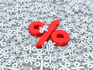 Seasonal sales white background with percent discount pattern. 3D