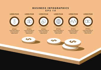 Planning for business. Business infographic with the use of circles in design. Eps10.