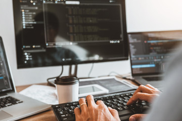 Developing programmer Development Website design and coding technologies working in software...