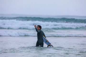 Australian Surfer riding a wave in Sydney