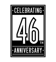 46 years logo design template. Anniversary vector and illustration.