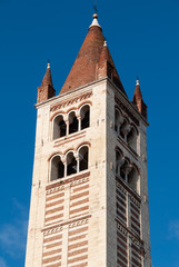 Bell tower of the basilica of San Zeno in Verona